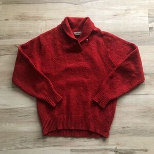 Vintage Wool Blend L.L. Bean Vibrant Red Knit Sweater